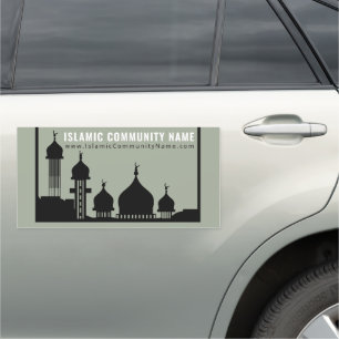 Mosque Silhouette, Islamic, Religious Car Magnet