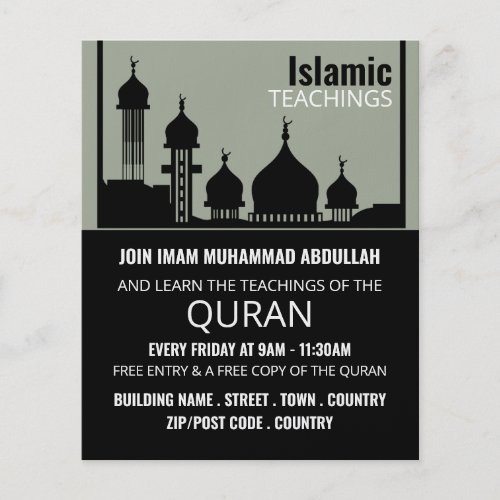 Mosque Silhouette Islamic Teaching Advertising Flyer