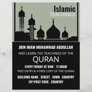 Mosque Silhouette, Islamic Teaching Advertising Flyer