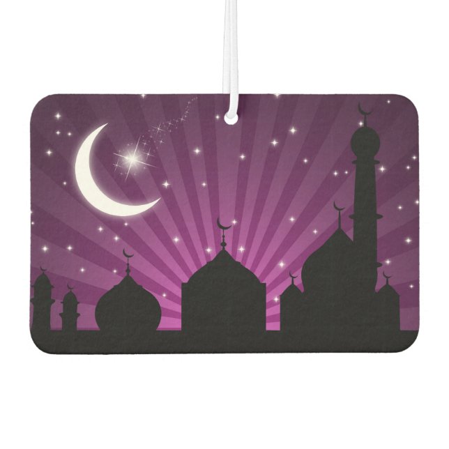 Mosque Silhouette Purple Night - Air Freshener (Front)