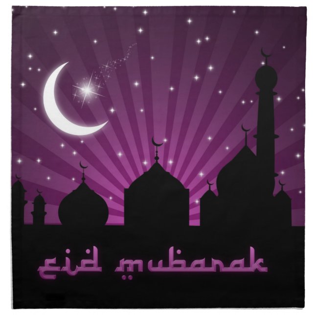Mosque Silhouette Purple Night - Napkin (Front)