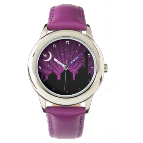 Mosque Silhouette Purple Night _ Watch