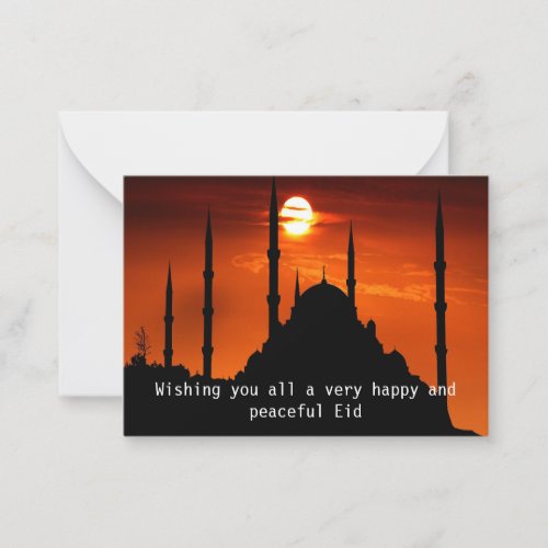 Mosque Silhouette When Sunset Note Card