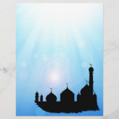 Mosque Silhouette with Sunrays - Letterhead (Front)