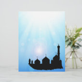 Mosque Silhouette with Sunrays - Letterhead (Standing Front)