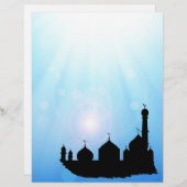 Mosque Silhouette with Sunrays - Letterhead (Front/Back)