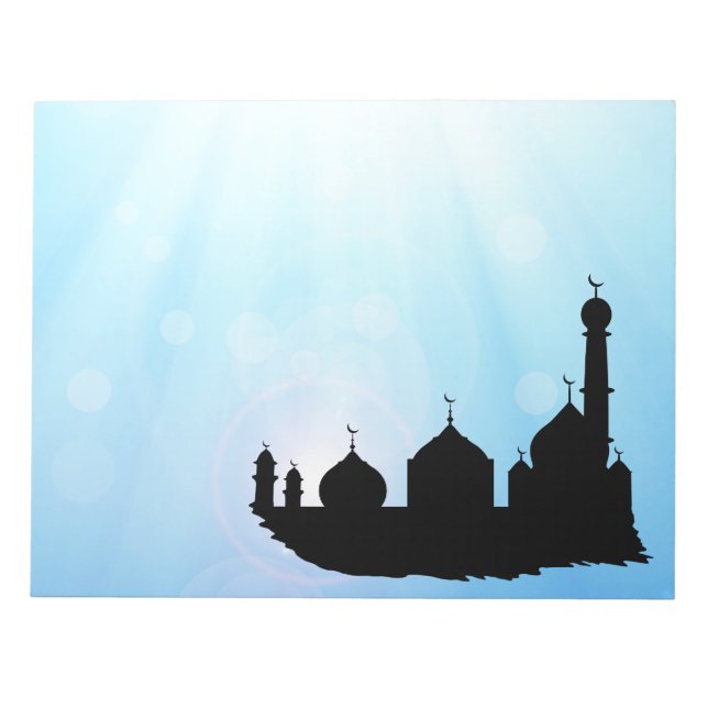 Mosque Silhouette with Sunrays - Notepad (Front)
