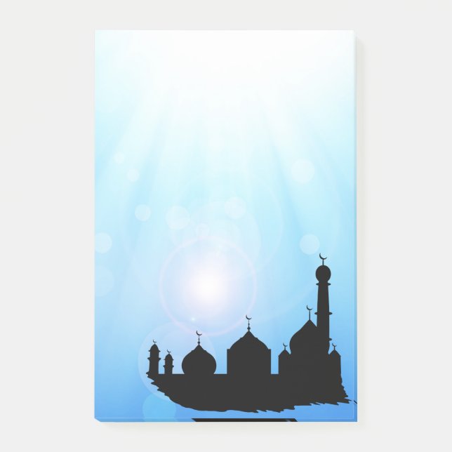 Mosque Silhouette with Sunrays - Post-it® Notes (Front)