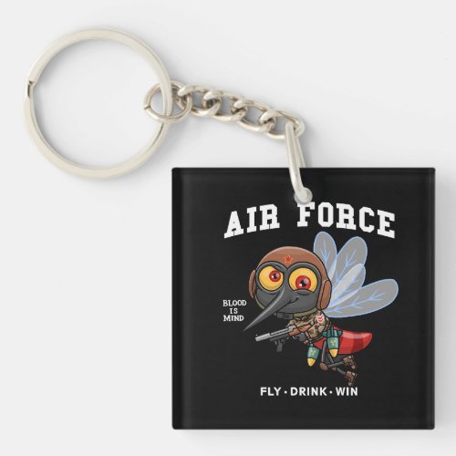 mosquito cartoon air force illustration keychain