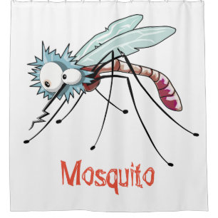 Mosquito cartoon shower curtain