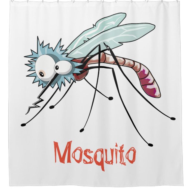 Mosquito cartoon shower curtain (Front)