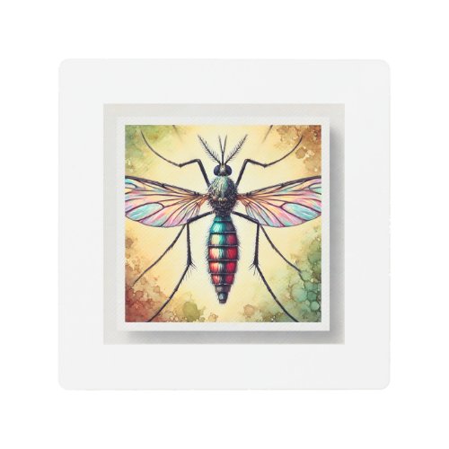 Mosquito dorsal view 260624IREF115 _ Watercolor Metal Print