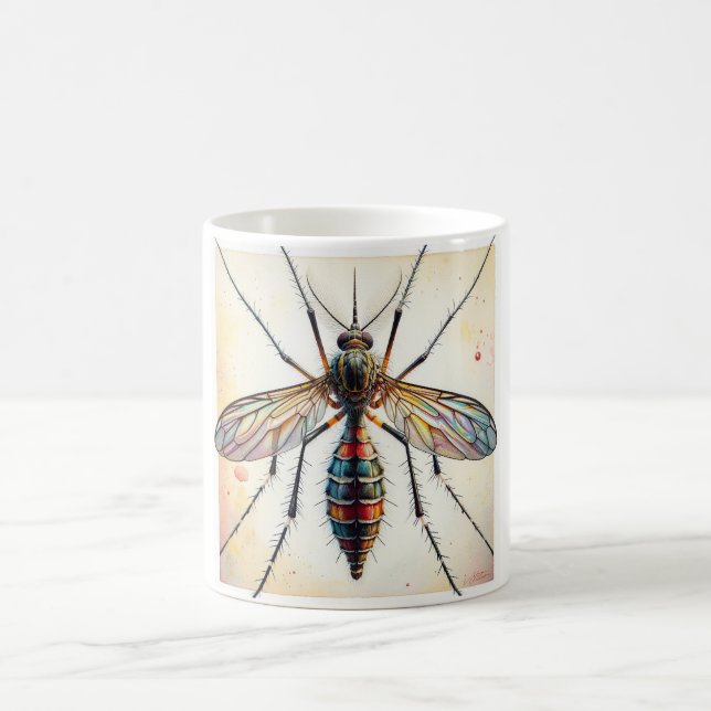 Mosquito dorsal view painting 030624IREF117 - Wate Coffee Mug (Center)