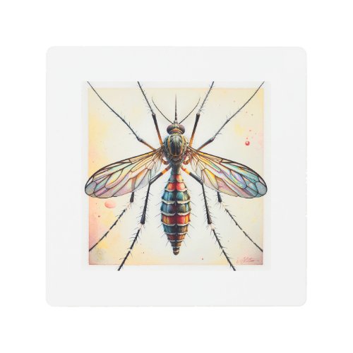 Mosquito dorsal view painting 030624IREF117 _ Wate Metal Print