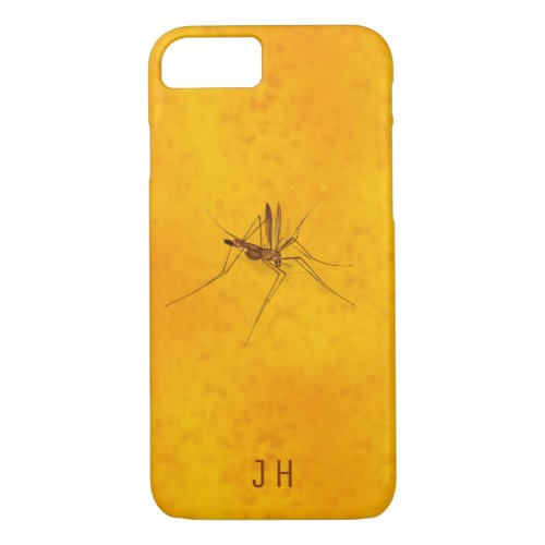 Mosquito in Amber Sap Fossil Replica Monogrammed iPhone 87 Case