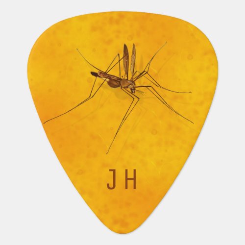 Mosquito in Amber Sap Fossil Replica Monogrammed Guitar Pick