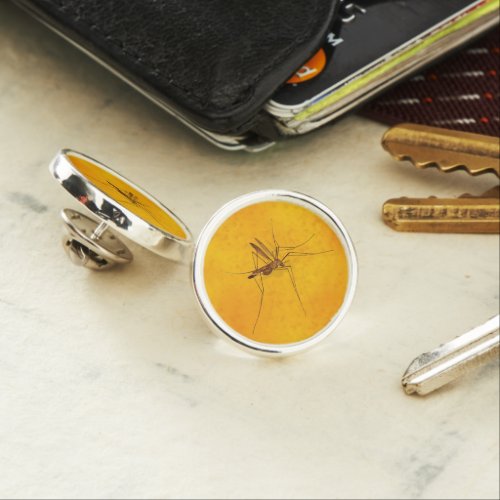 Mosquito in Amber Sap Fossil Replica Prehistoric Lapel Pin