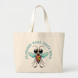 Mosquito in Tropical Shirt Large Tote Bag
