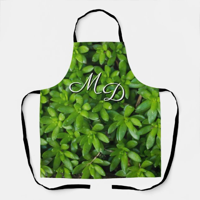 Moss Abstract With Initials Apron (Front)