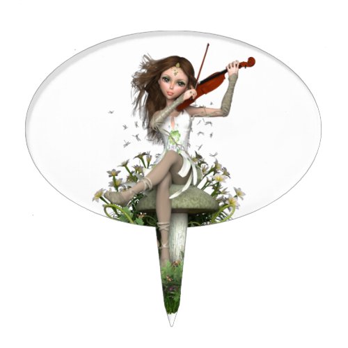 Moss Agate Fairy  Melody Cake Topper