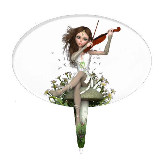 Moss Agate Fairy ~ Melody Cake Topper (Front)
