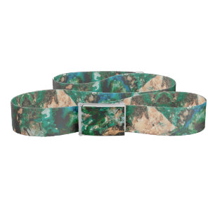 Moss Agate Green Crystal Geode Abstract Belt