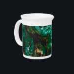 Moss Agate Green Crystal Geode Abstract Beverage Pitcher<br><div class="desc">This moss agate inspired design features  earthy browns,  dark and light greens,  and white.</div>