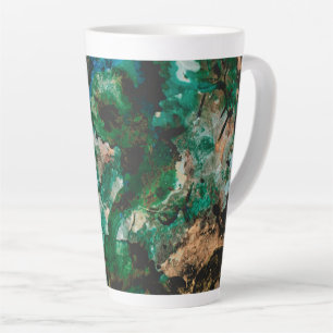 Moss Agate Green Crystal Geode Abstract Latte Mug