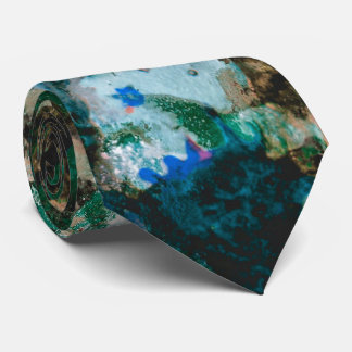 Moss Agate Green Crystal Geode Abstract Neck Tie