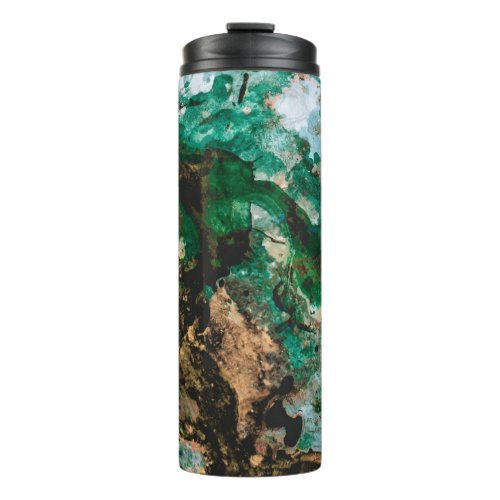 Moss Agate Green Crystal Geode Abstract Thermal Tumbler