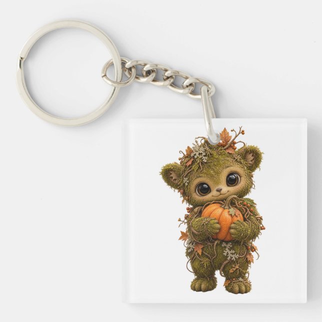 Moss Bear Pumpkin Keychain (Front)
