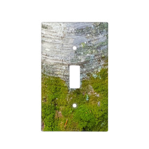Moss Birch Tree Bark Rustic Country Nature Photo Light Switch Cover
