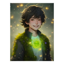 Moss Boy Magical Forest Magnetic Card