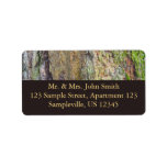 Moss-Covered Tree Bark Label