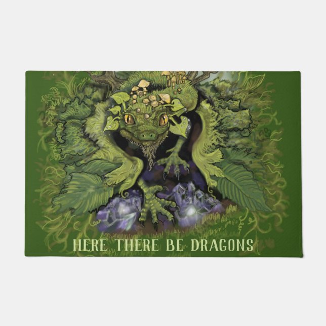 Moss Dragon Doormat (Front)