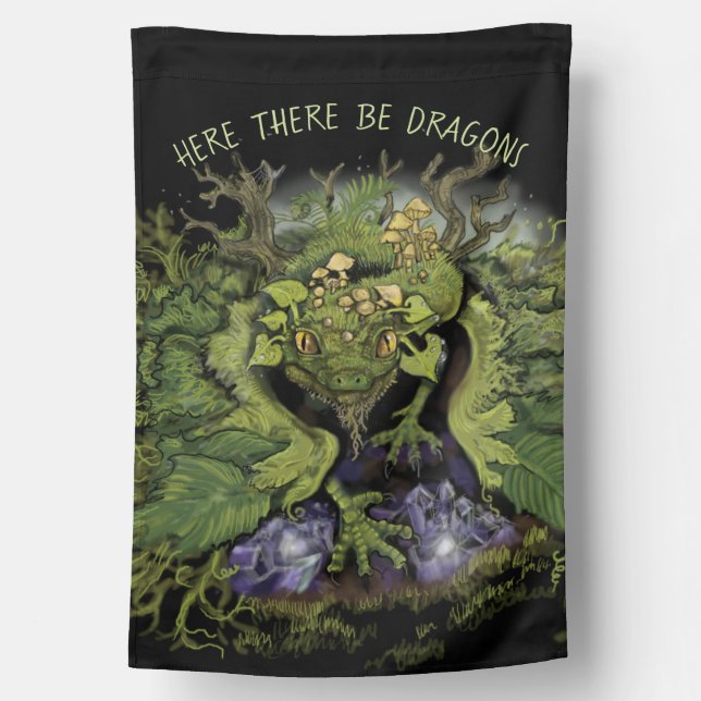 Moss Dragon House Flag (Back)