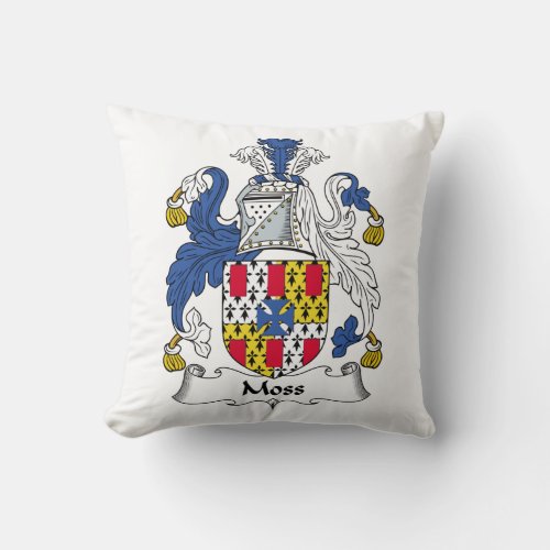 Moss Family Crest Throw Pillow