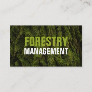 Moss Forest Tree Trunk Forestry Management Ranger Business Card by GetArtFACTORY at Zazzle