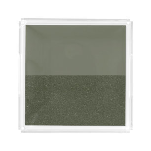 Moss Green Acrylic Tray – Bottom Glitter Accent