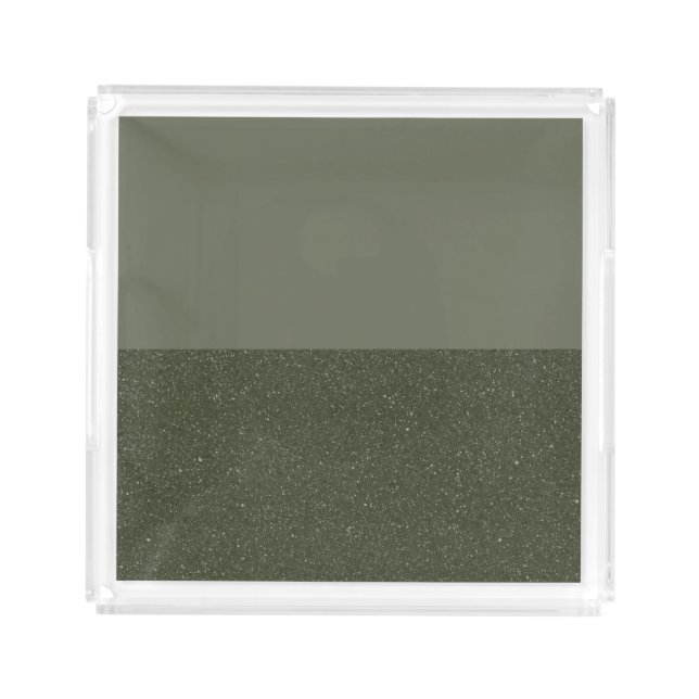 Moss Green Acrylic Tray – Bottom Glitter Accent (Front)