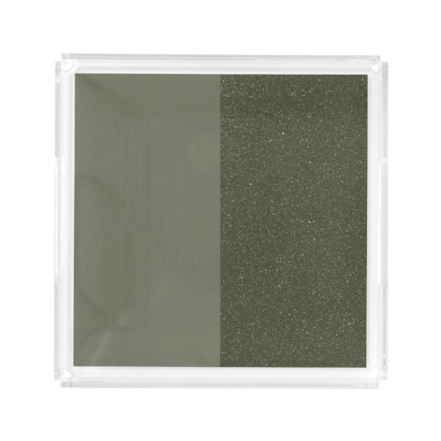 Moss Green Acrylic Tray – Right Glitter Panel (Front)