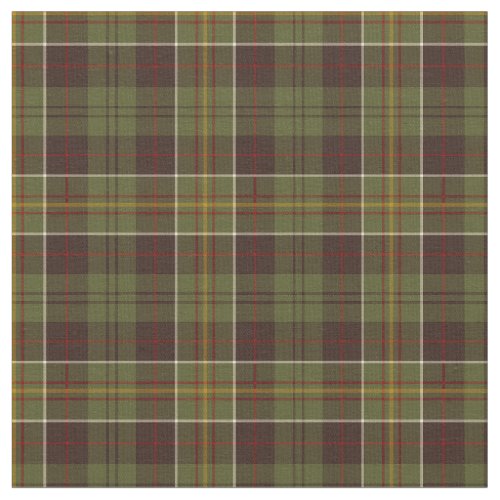 Moss Green and Brown Rustic Plaid Fabric