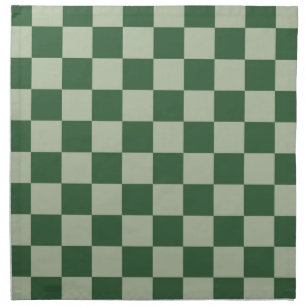Moss Green and Light Sage Checkerboard Cloth Napkin