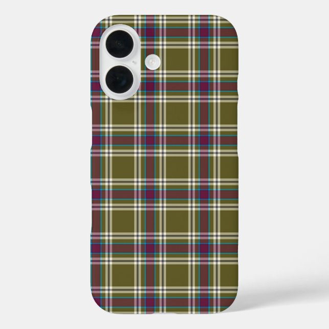 Moss Green and Purple Plaid Case-Mate iPhone Case (Back)