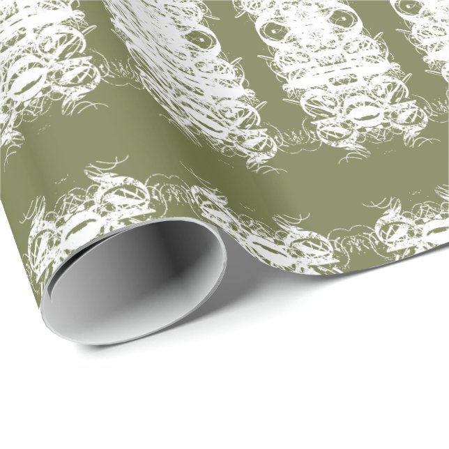 Moss Green and White Gift Wrap For Any Celebration (Roll Corner)