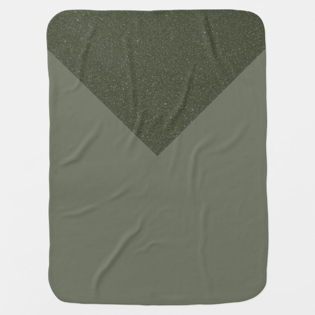 Moss Green Baby Blanket – Top Triangle Design (Front)