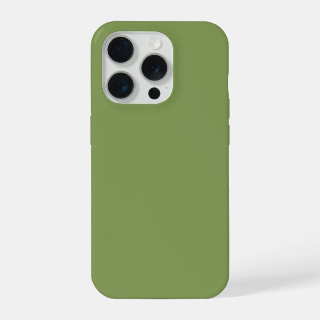 Moss Green Background Color Customize this Iphone Case (Back)