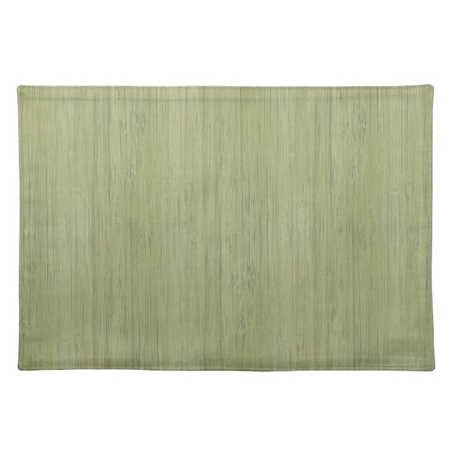 Moss Green Bamboo Wood Grain Look Cloth Placemat (Front)