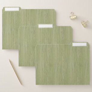 Moss Green Bamboo Wood Grain Look File Folder