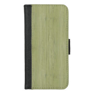 Moss Green Bamboo Wood Grain Look iPhone 8/7 Wallet Case